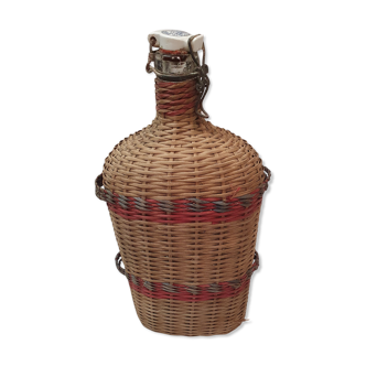 Scoubidou rattan bottle 1970