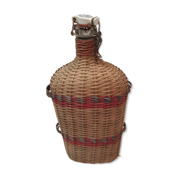 Scoubidou rattan bottle 1970