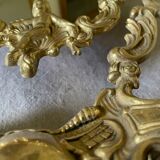 Psyche mirror in gilded bronze 34 X 31cm