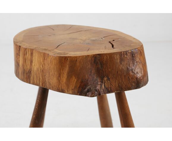 Solid wooden rustic stool, 1920's