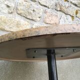 Bistro table with steel base from the 70s/80s