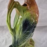 Old barbotine jug Saint Clément Mallard Duck A027