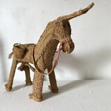 Braided straw donkey, popular art Spain, 1970s