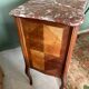 Small Louis XV chest of drawers – veined pink marble