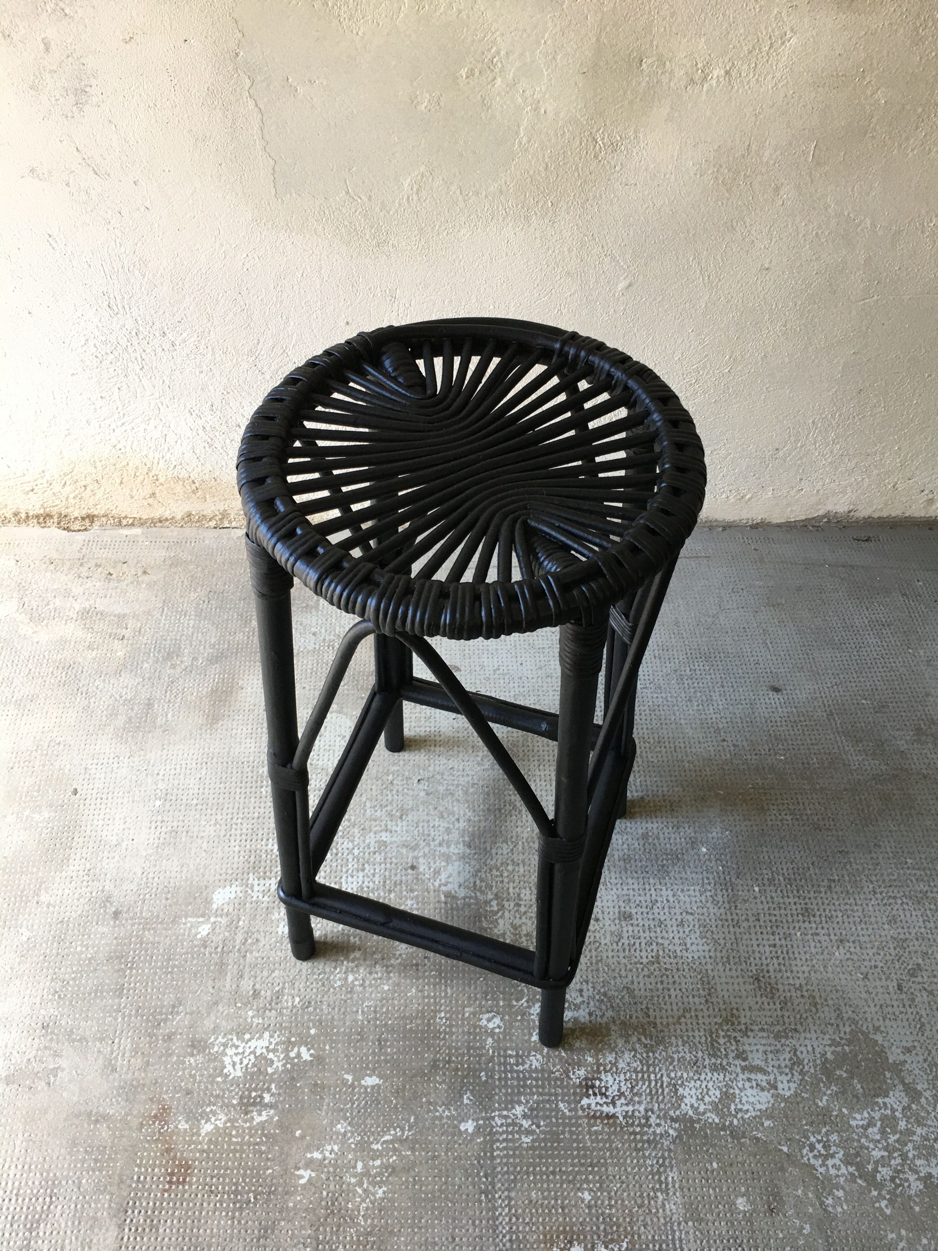 Vintage rattan stool