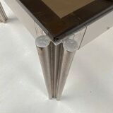 Aluminium coffee table with smoked glass by Georges Ciancimino, 1970.