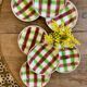 Lot de 8 assiettes plates anciennes, modèle Sousse de Digoin Sarreguemines