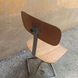Chaise tabouret industrielle réglable années 1960/70 design vintage en fer