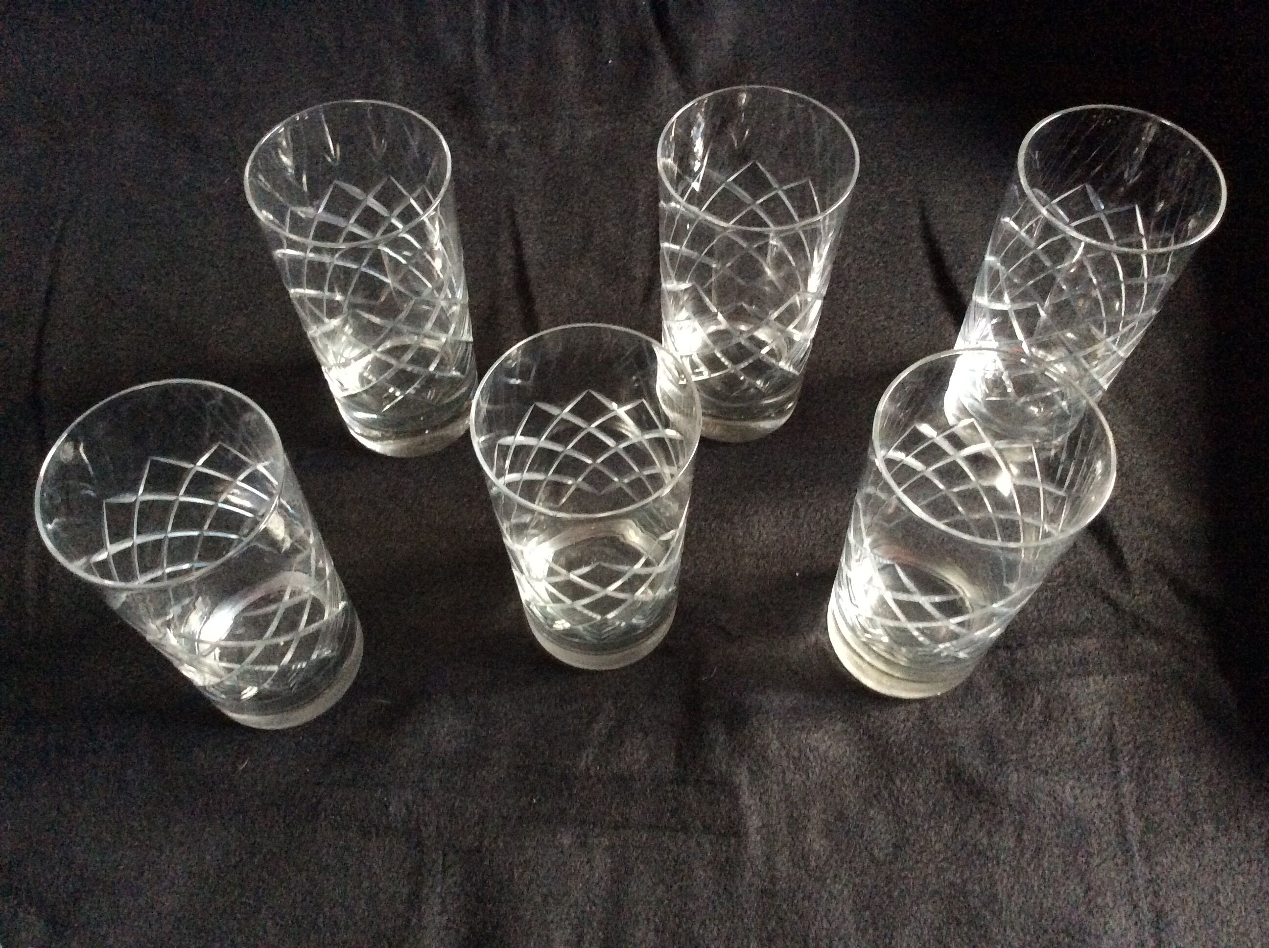 6 cut crystal glasses