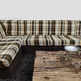 Canapé lounge modulaire vintage à motif à carreaux