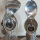 Pair of Gallia ewers in crystal and silver metal