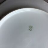 Set of 6 dessert plates in white Limoges porcelain octagonal shape