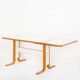 Vintage Scandinavian beech table with extension. Sweden, 1980s.