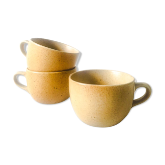Set of 3 vintage stoneware mugs