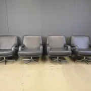 Set of 4 swivel chairs by Bernd Munzebrock for Walter Knoll, 1970s
