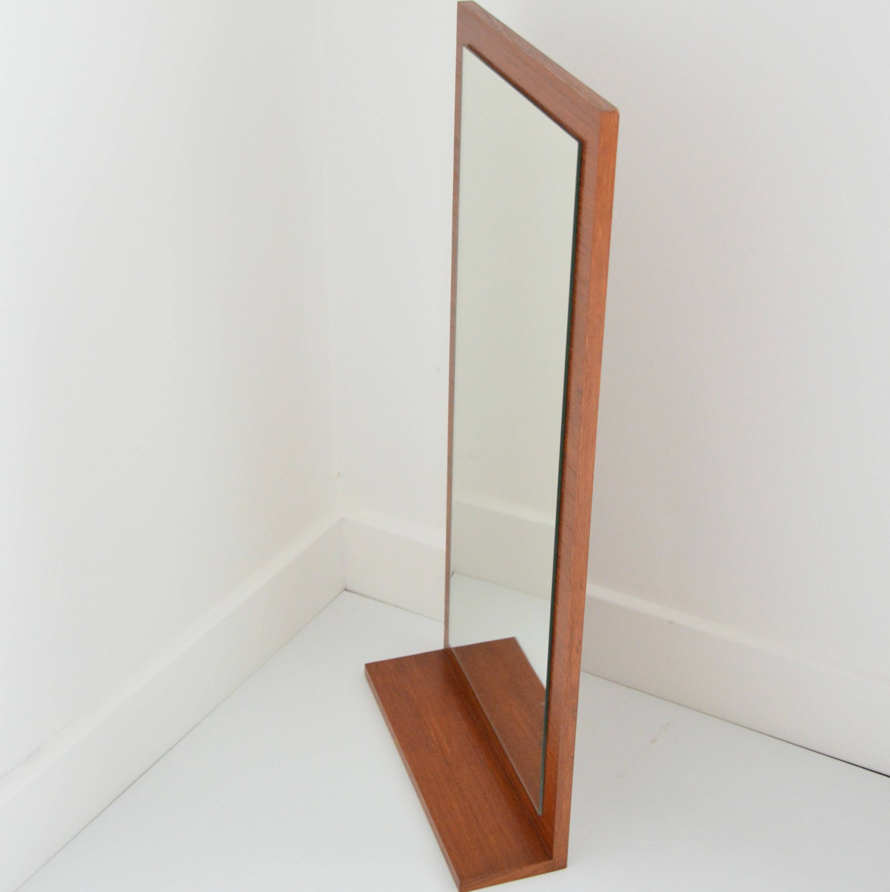 Scandinavian teak wall mirror 1960