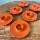Rosti Mepal set of 6 orange egg cups, space age from Scandinavian design for apartment decoration