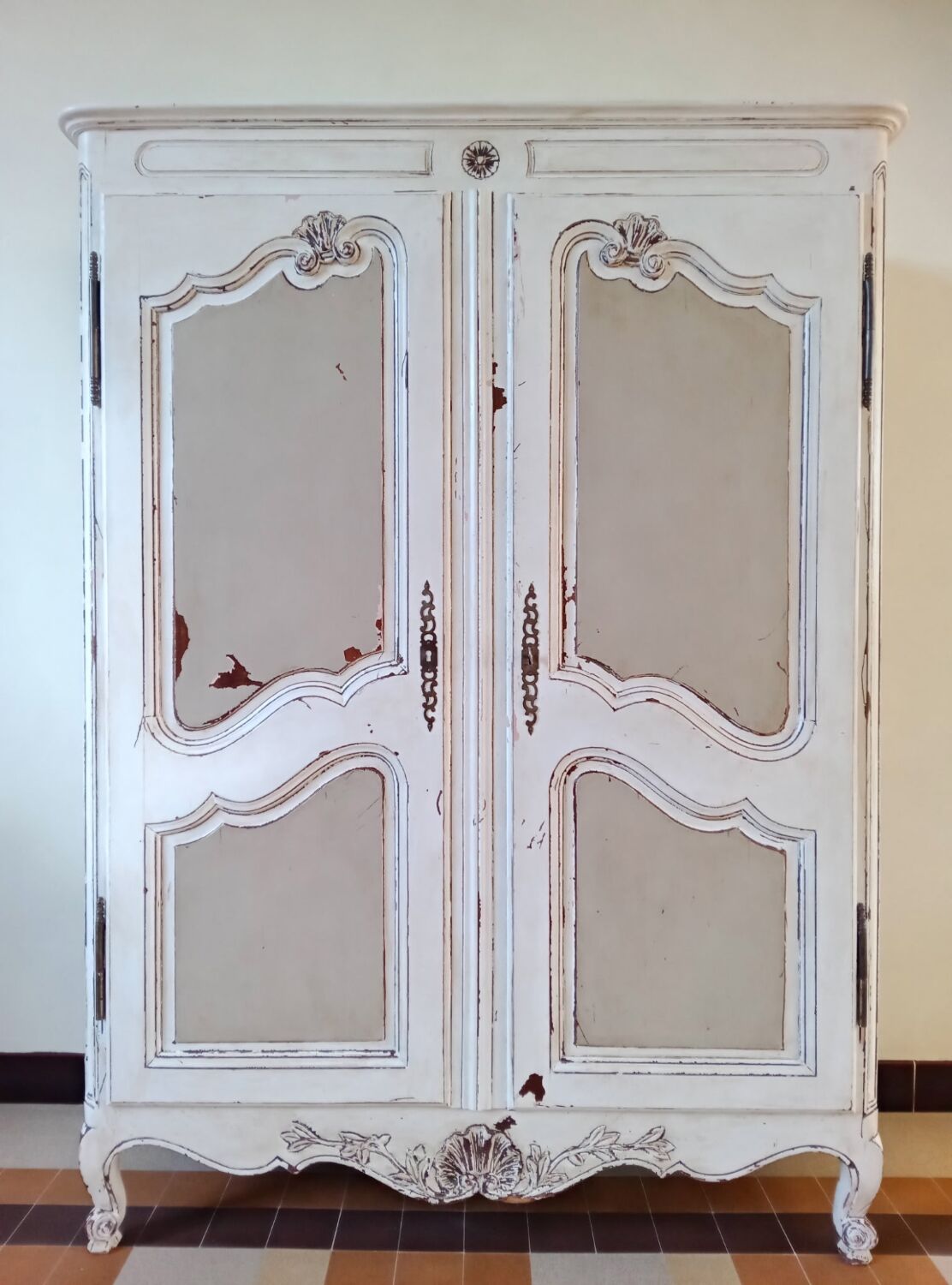 Antique patinated wardrobe