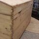 Old curved travel trunk, in pine, stripped 98x60x65