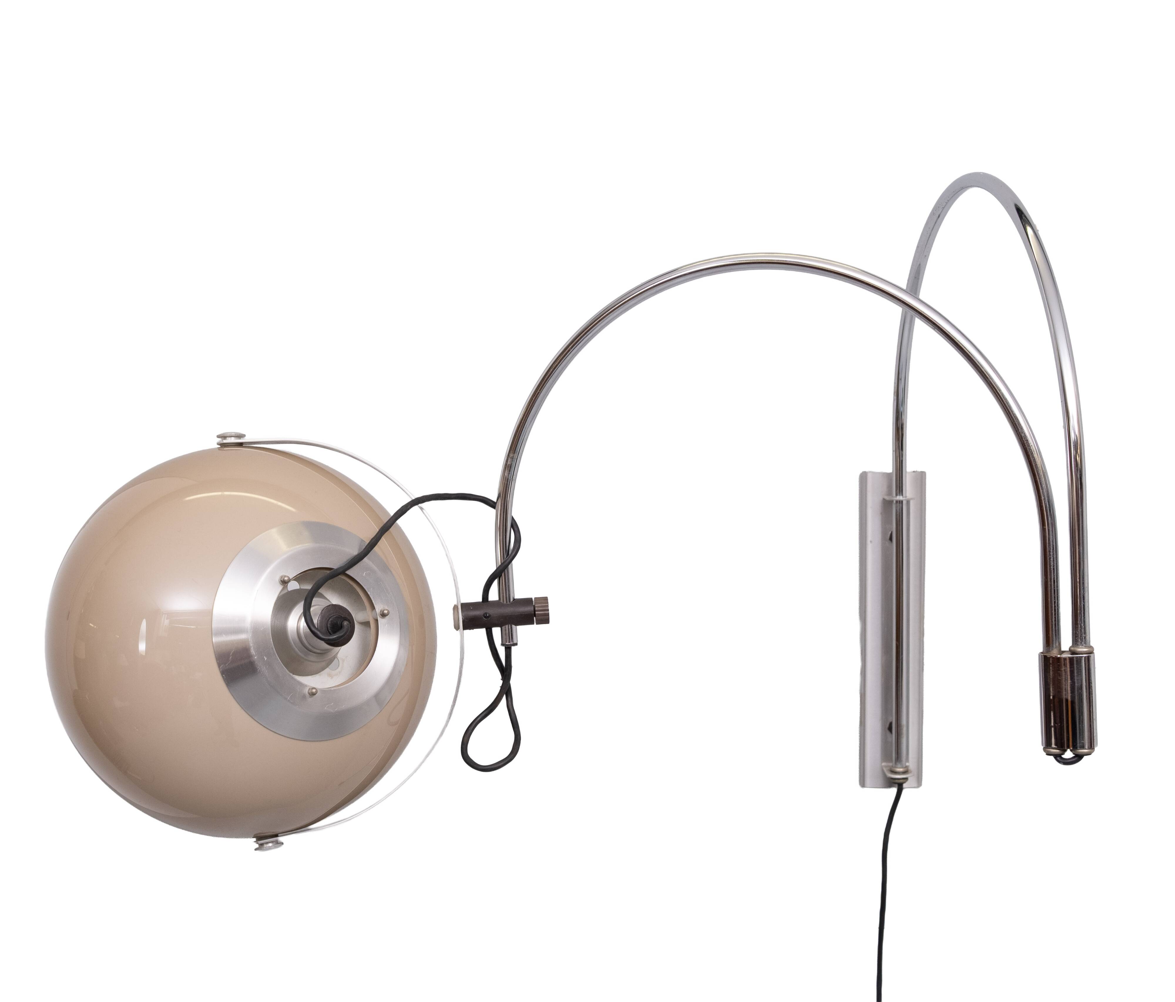 Dijkstra double arc Space Ace wall lamp 1970s