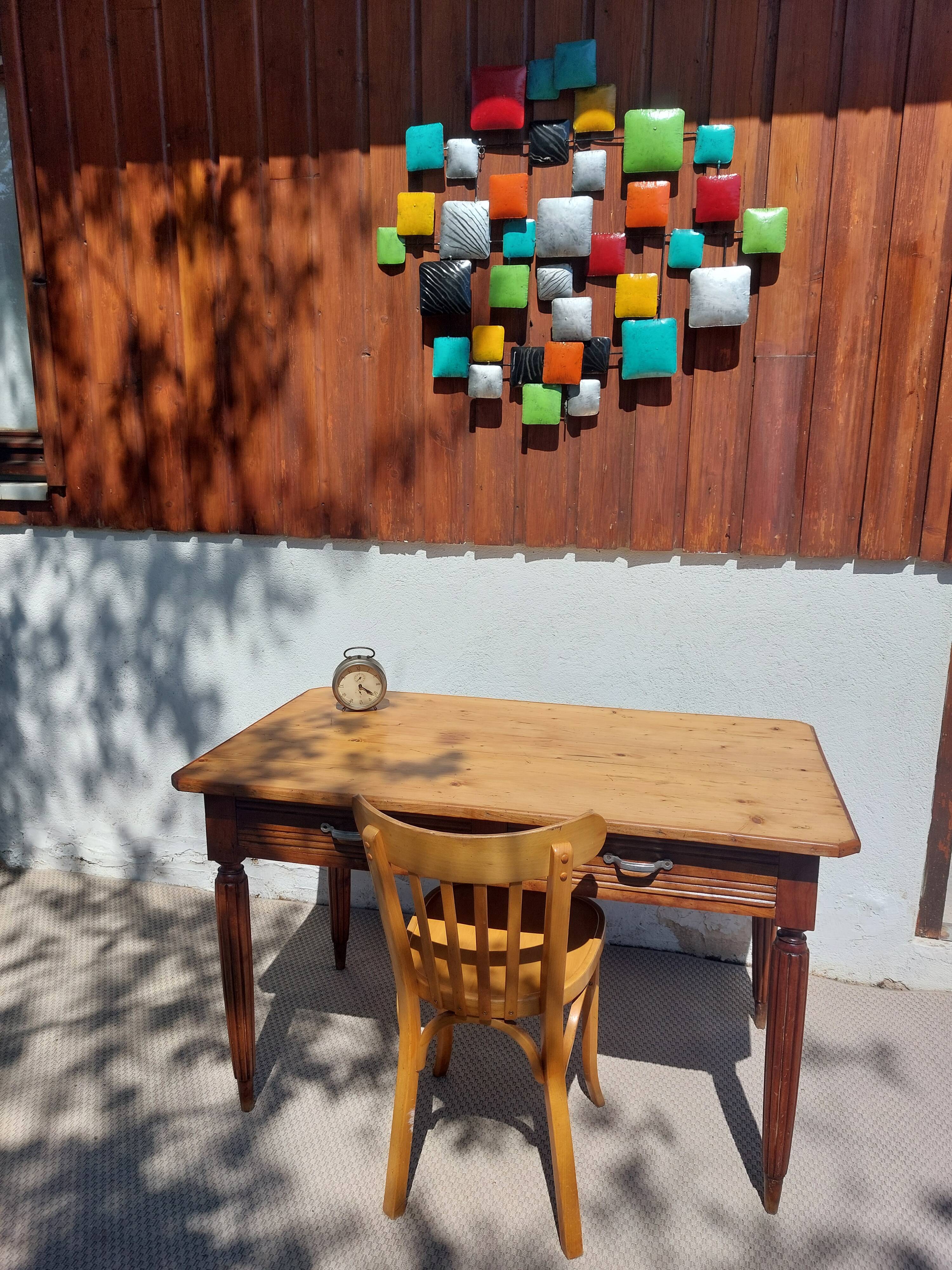 bistro table, countryside or office, 2 drawers