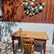 bistro table, countryside or office, 2 drawers