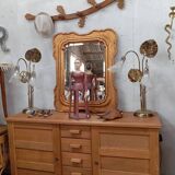 80s beveled gold mirror