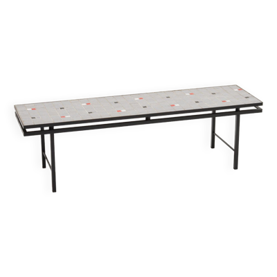 Table d’appoint en carreaux de céramique, Allemagne des années 1960.