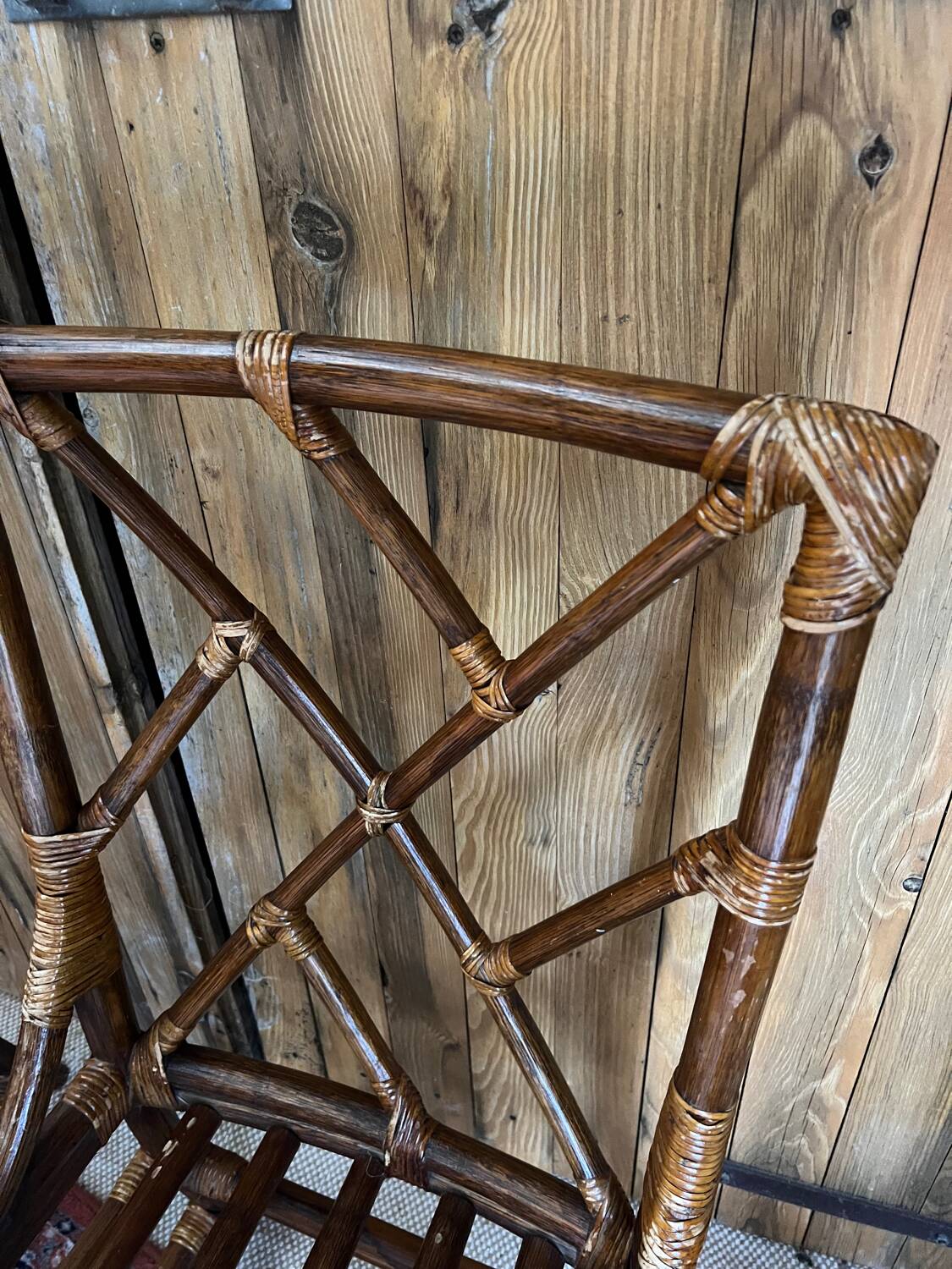 pair of bamboo chairs