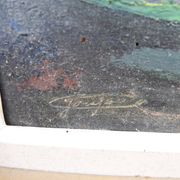 Antique Oil Painting on Wood Signed - Still Life