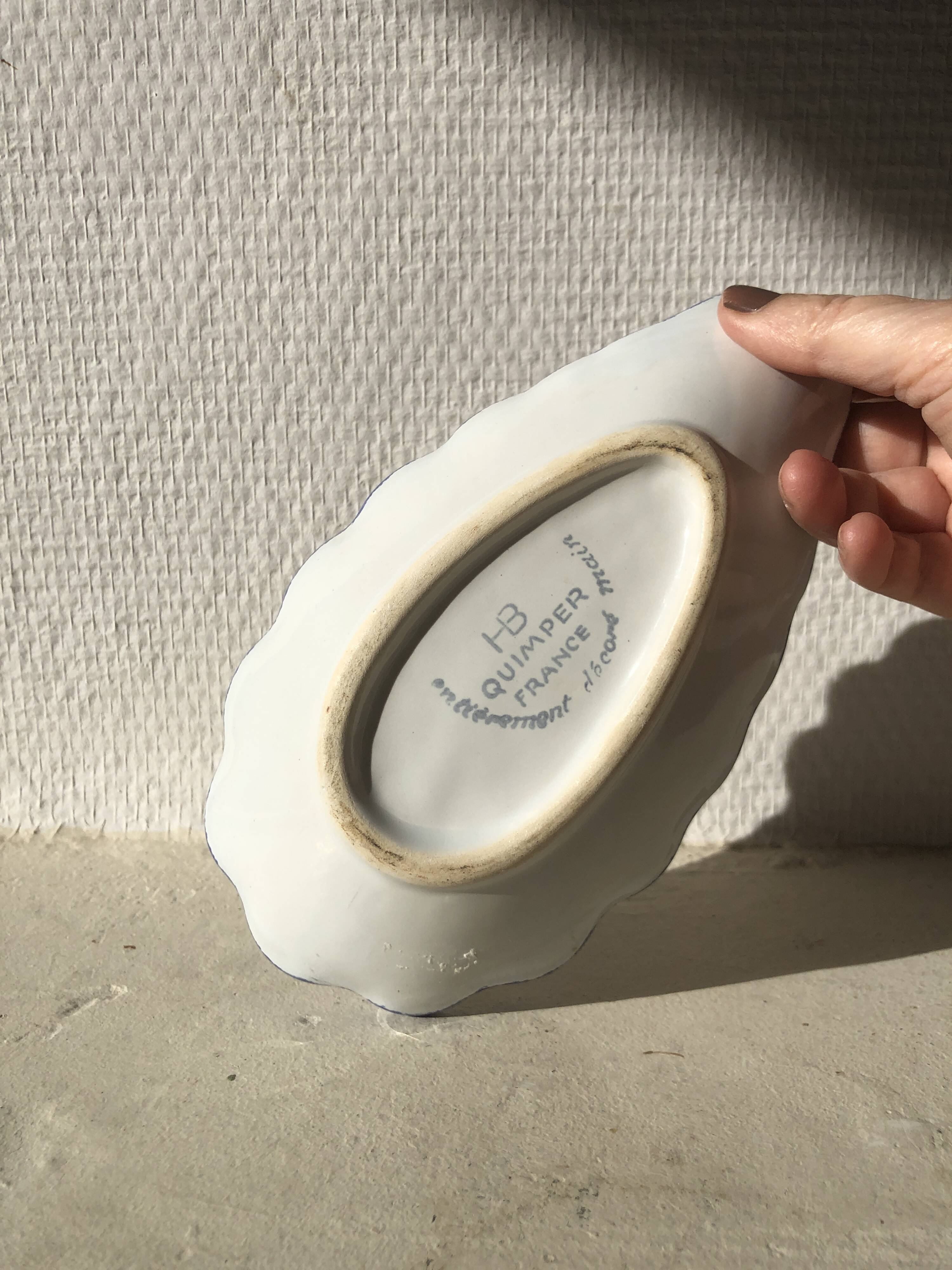 Henriot Quimper shell butter dish