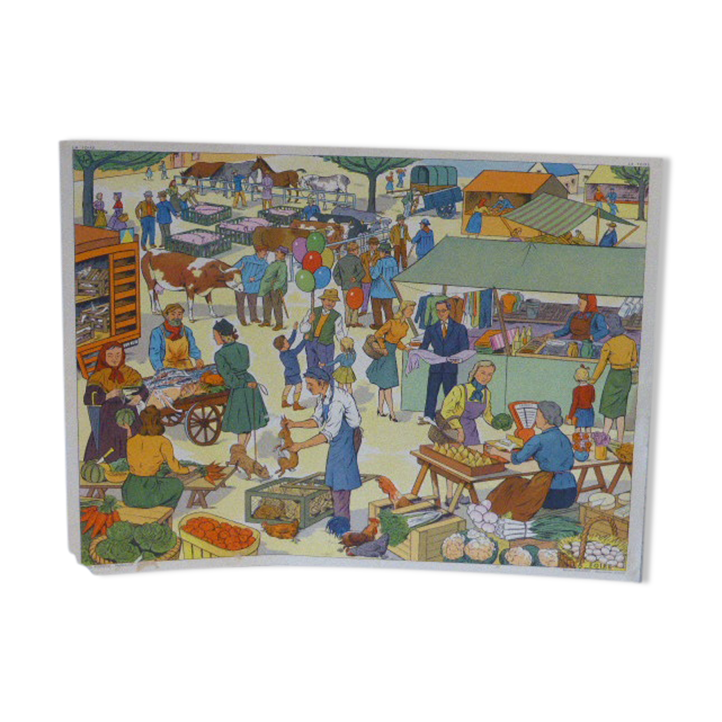 School poster editions Nightingale Montmorillon Vienna, hunting and fair vintage 1960