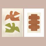 Duo of paintings - paintings on paper - 30x40cm - signed Eawy