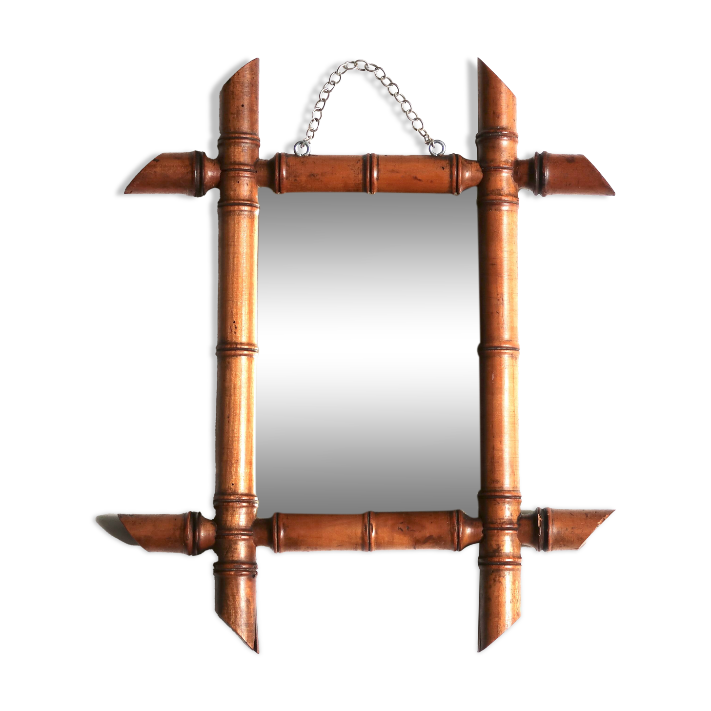 Small mirror with turned wooden frame, 1930s