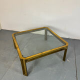 Brutalist Brass T09 coffee table by Peter Ghyczy 1970