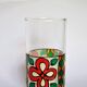 Set of 6 hand-painted tea glasses, floral pattern tea cup.