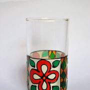 Lot de 6 verres à thé peints à la main, tasse à thé motif floral