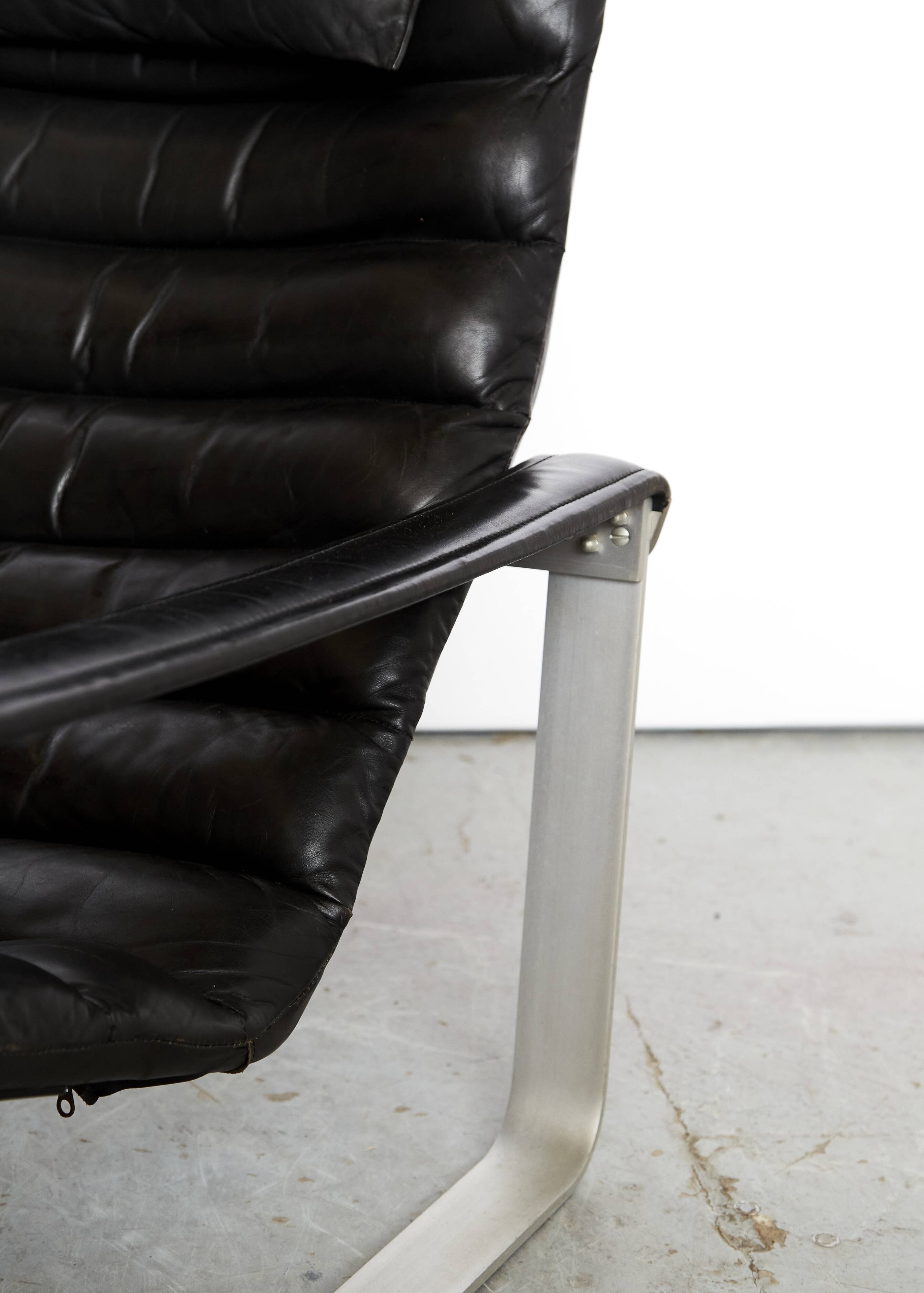 Lounge chair and ottoman Ilmari Lappalainen "Pulkka" for ASKO