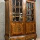 Louis XV style curved bookcase in precious wood marquetry