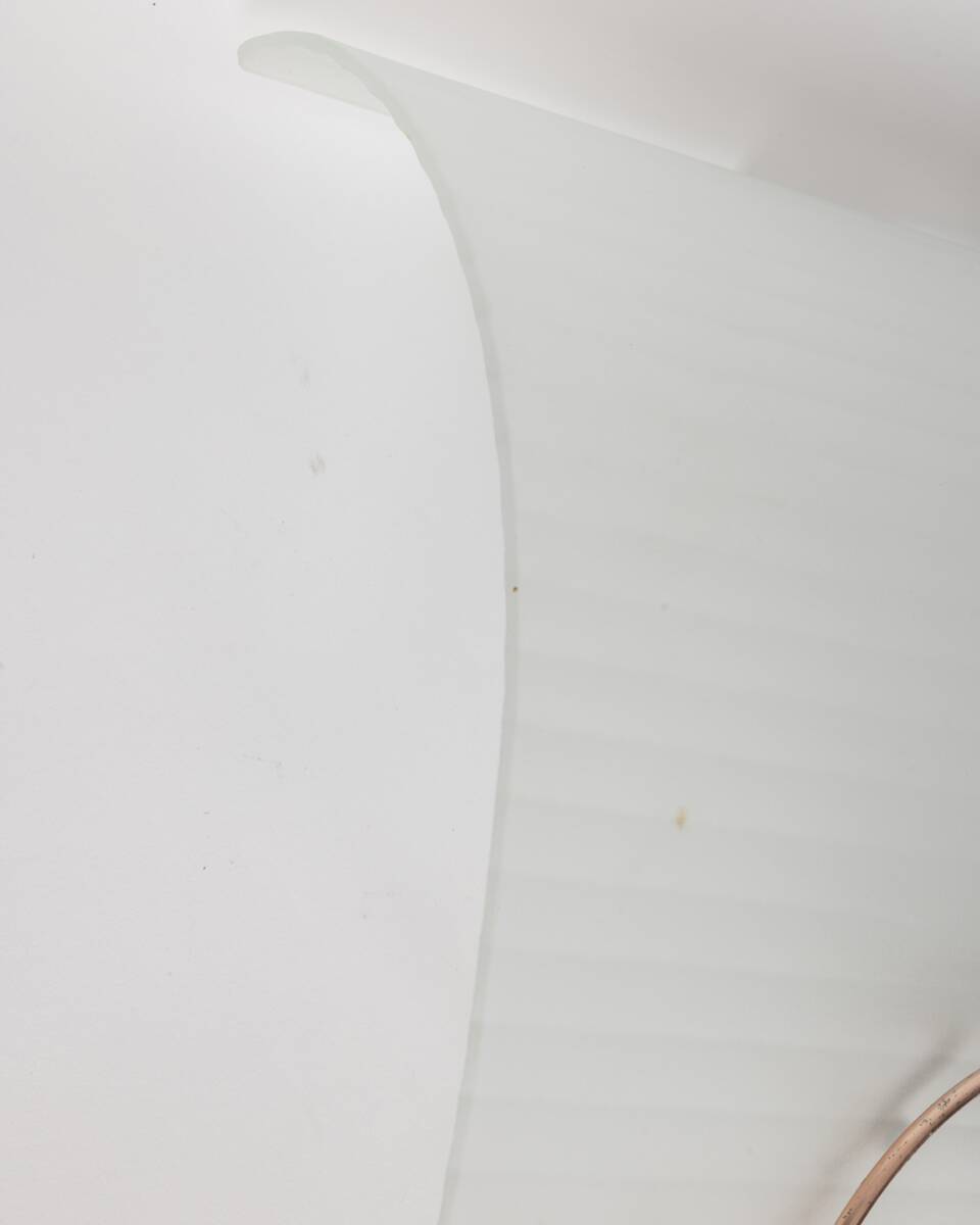 Pair of vintage 80s wall lamps in decorated glass Italian design