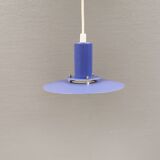 A blue minimalist hanging lamp from Lyfa Denmark 1980s.