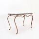 René Prou style gold metal side table with marble top