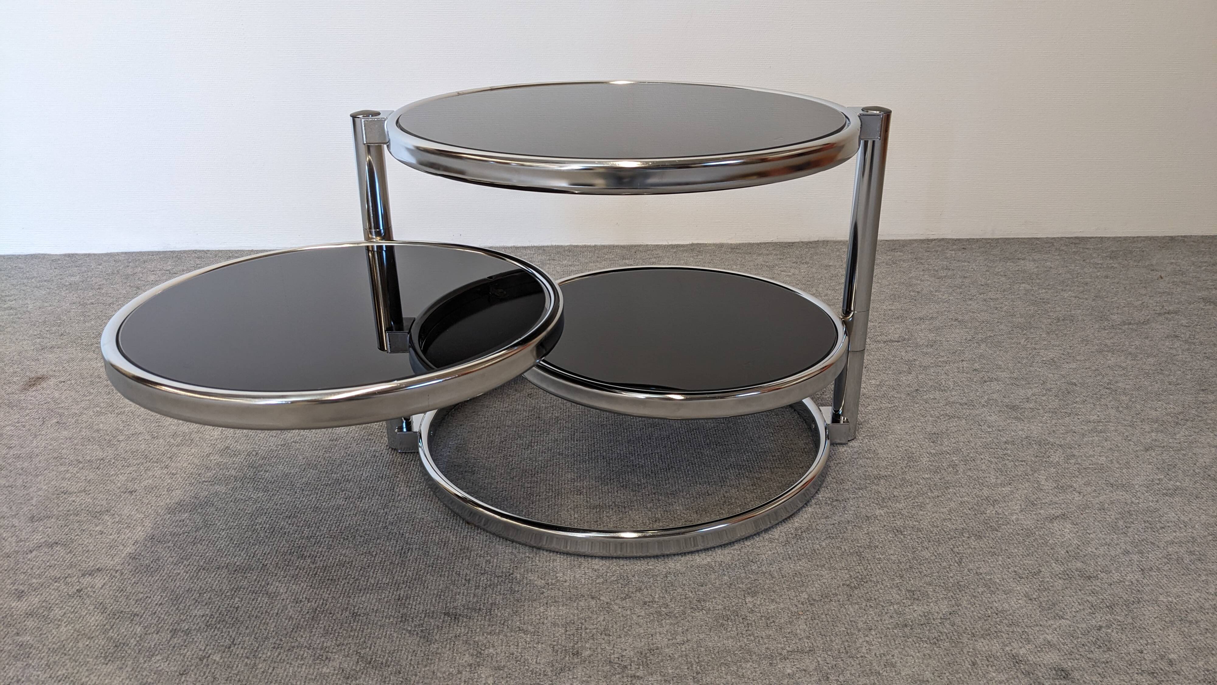 Space Age 3-tier coffee table by Leitmotiv-Swivel, Netherlands circa 1970