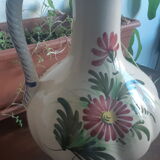 Earthenware vase with floral decoration, Saint-Clément style