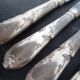 6 SFAM silver metal knives St Louis XVI