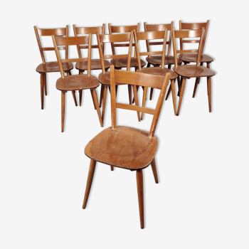 10 chaises vintage bistrot, années 60