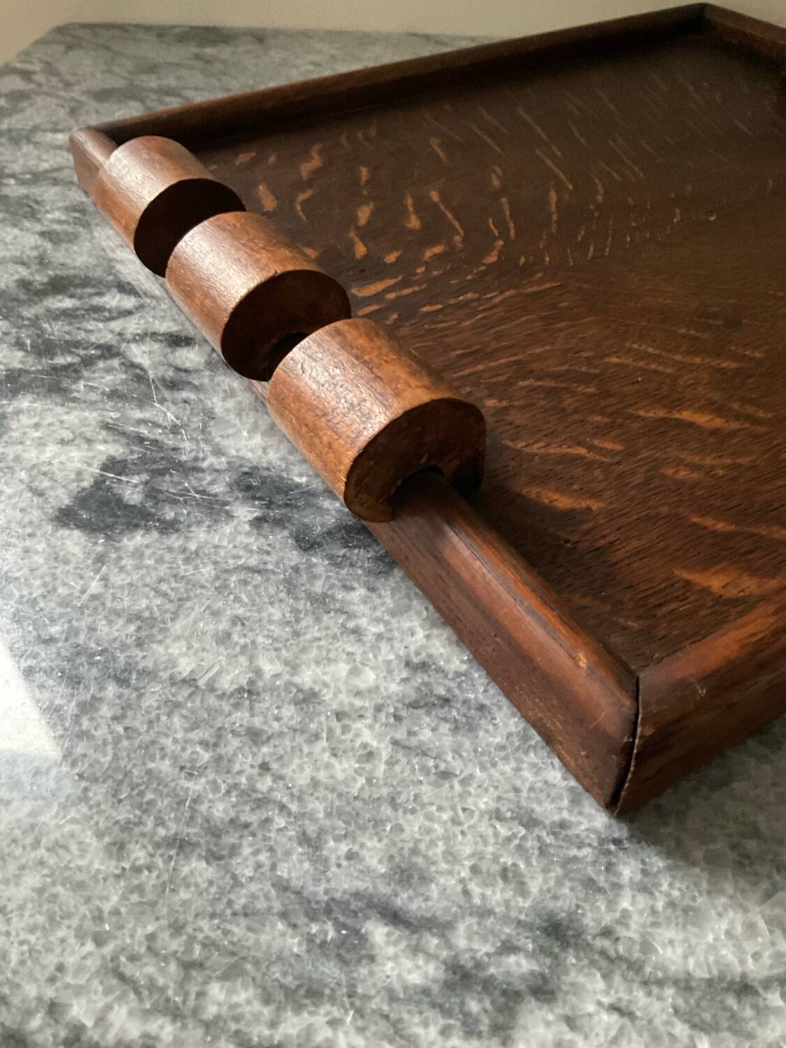 Art Deco teak plateau