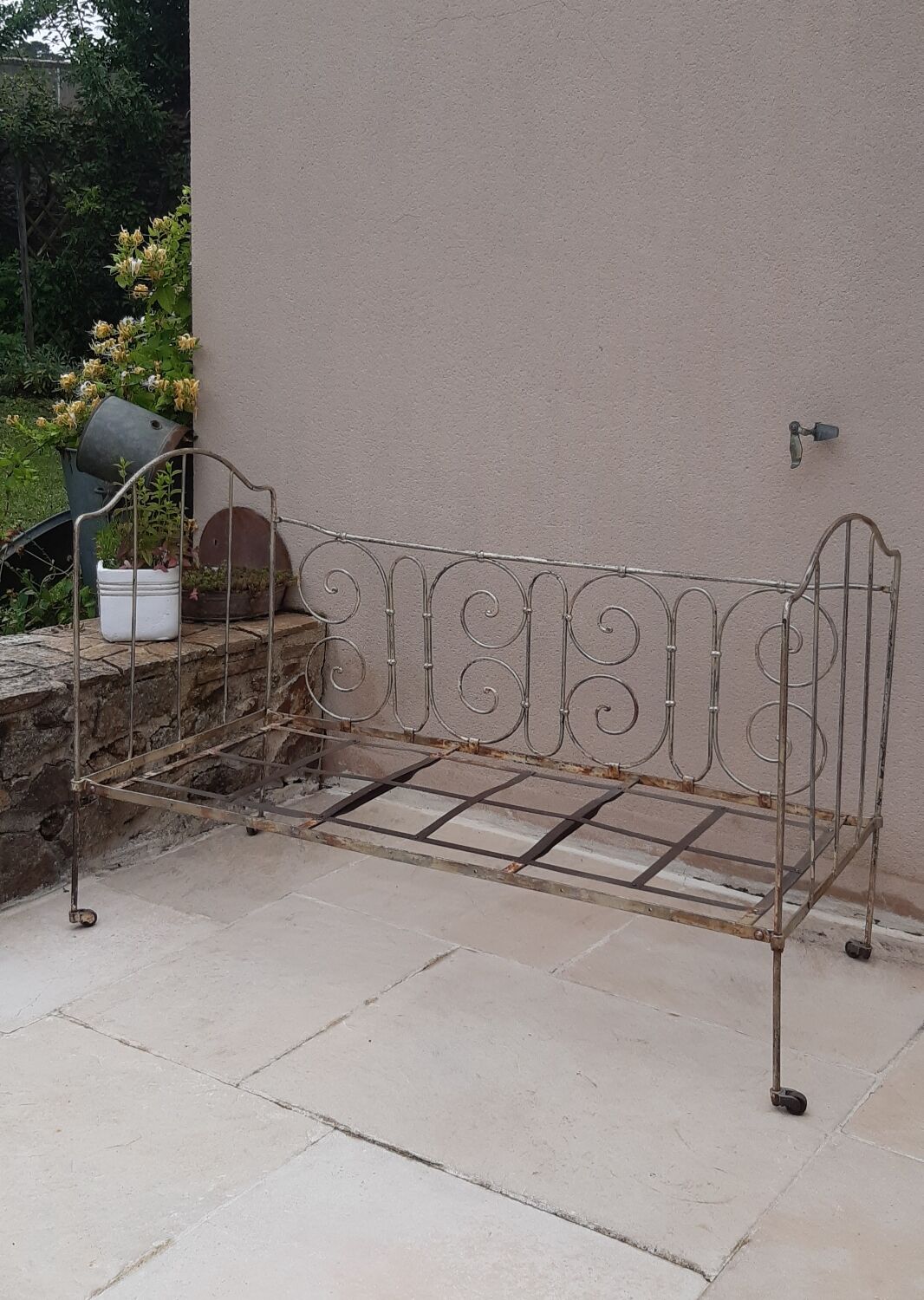 Old wrought iron bench