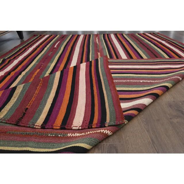 1970s vintage Turkish Oushak handmade wool cotton red area rug 170x270