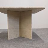 Italian coffee table, travertine end table, 1960s-70s